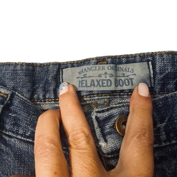 Wrangler Blue Relaxed Boot Cotton Blend Denim Jeans Men Sz 38x30 - Picture 3 of 8